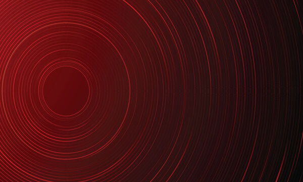 Abstract Red Circular Lines Background, Futuristic Technology Rings, Digital Wave Pattern, Modern Gradient Design