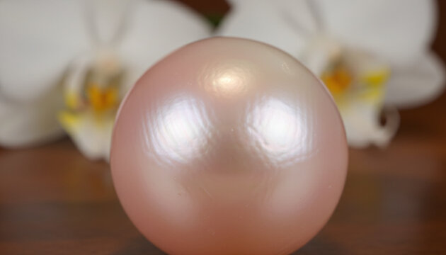 Rare pink Conch pearl macro texture with unique flame structure chatoyancy