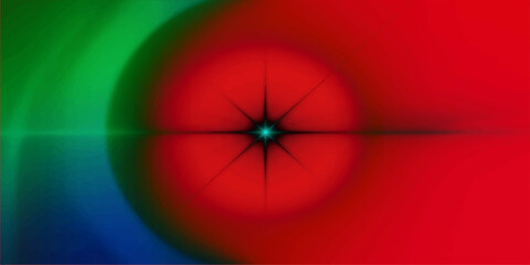 A vibrant abstract composition featuring a central radiant element in a striking array of colors. The central focus creates a sense of depth and energy. © nur