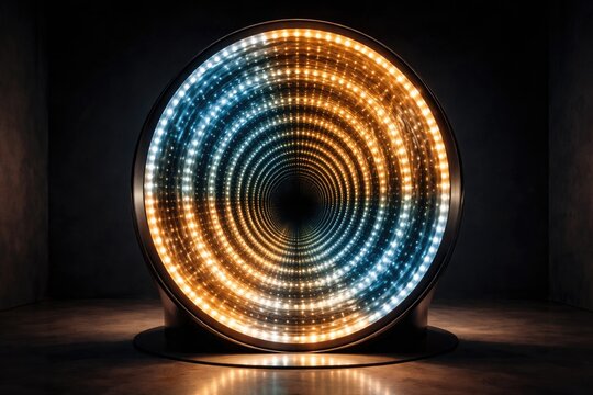 Artistic infinity mirror producing mesmerizing visual illusion
