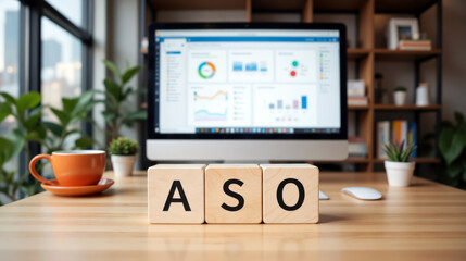 Fototapeta premium ASO strategy for app store optimization gives mobile teams a clear way to improve keyword ranking, search visibility, download growth and conversion with metadata, review and rating signals