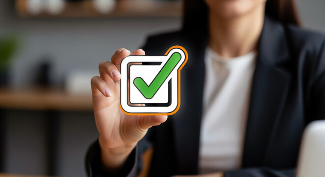 Approval status for compliance tasks and service verification, used in audit signoff, application acceptance, vendor screening, policy review and trusted confirmation before payments or account access