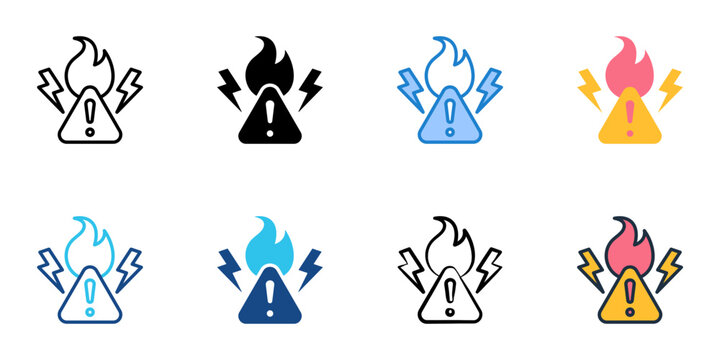 Overload icons set multiple style collection. Editable stroke 
