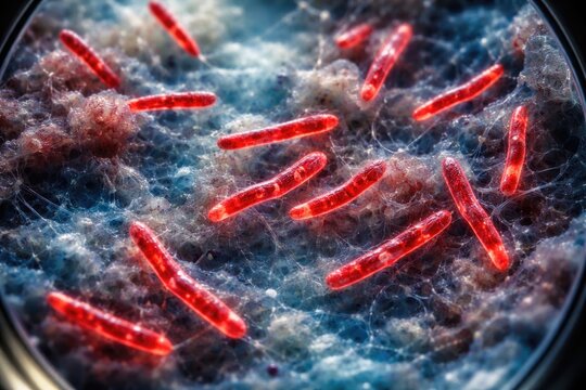 Light microscopy visualization of tuberculosis bacteria morphology in sputum