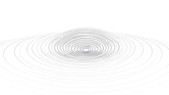 The topographic view shows concentric lines forming a circular pattern on a flat surface.