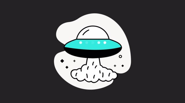 Spaceship Landing  Animation Alpha Channel
