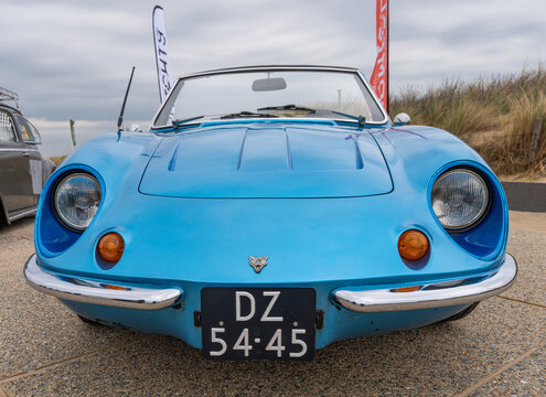 Katwijk aan Zee, The Netherlands, 11.04.2026, Puma GTE 1600 S from 1972 front view, classic sports car at the old timer show