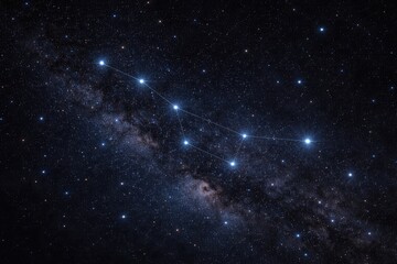 Fototapeta premium Celestial black night sky abundant with stars and Great Bear cluster