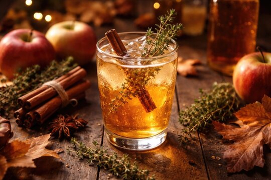 Autumn inspired hard cider with natural cinnamon and thyme essence