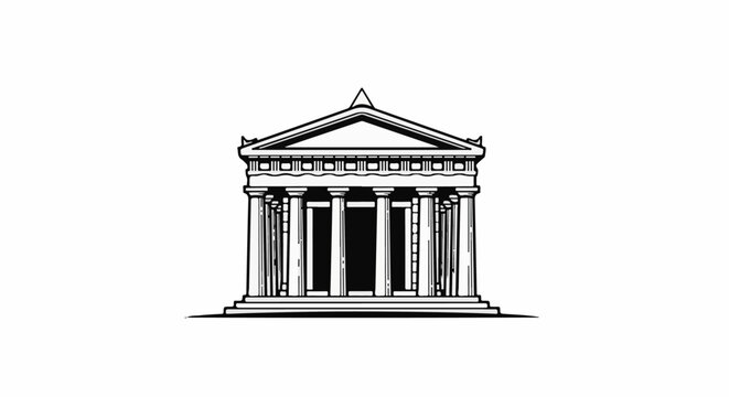 Ancient temple structure with columns and triangular pediment