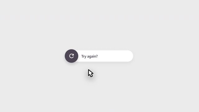 Animated UI submit button showing error state retry and green success checkmark