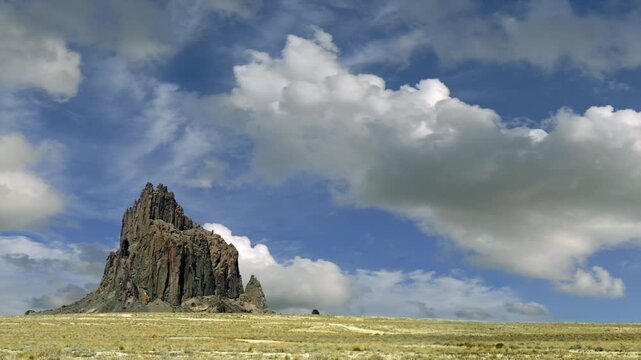 Shipwreck , New Mexico, USA.  A landmark for the pioneers in the Wild West. Shiprock is a monadnock rising nearly 1,583 feet above the high-desert plain of the Navajo Nation in San Juan County. 