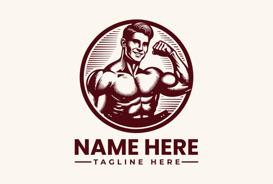 Muscular man flexing his arm.