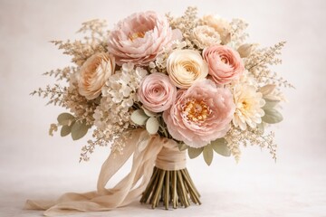 Fototapeta premium Isolated vintage style paper flower bouquet showcasing summer elegance