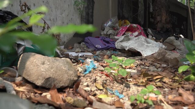A Pile Of Garbage And Trash On The Ground