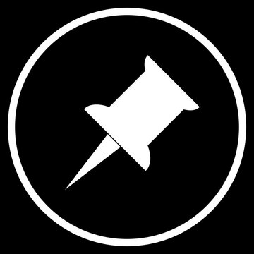 Pinnadel Icon im Kreis - Button weiss auf schwarz