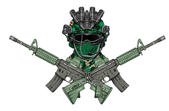 two M4A1 with soldier