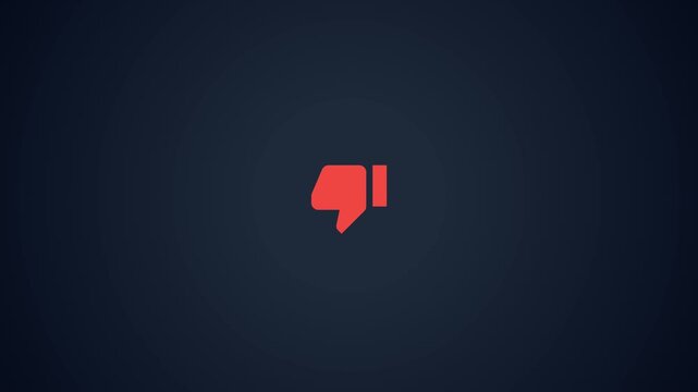 3d dislike button icon glowing blue in dark digital space for social media feedback