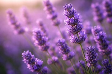 Fototapeta premium Lavender flower cluster captured with sharp selective focus and blurred background