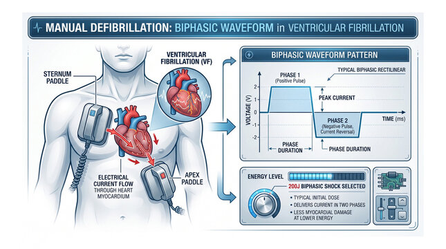 Manual Defibrillation Biphasic Waveform in Ventricular Fibrillation 