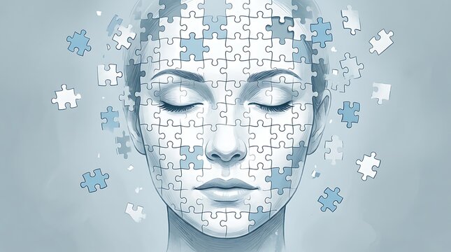 Digital human a portrait of a woman composed of data streams and fragmented code representing the digital age