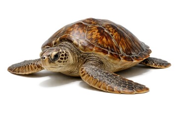 Obraz premium isolated marine turtle displayed on crisp white backdrop