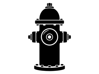 Fototapeta premium Detailed Fire Hydrant Silhouette, Municipal Water Supply Icon, Vector Urban Public Safety Illustration