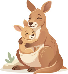Mother Kangaroo Hugging Joey Baby Shower Design © Victory
