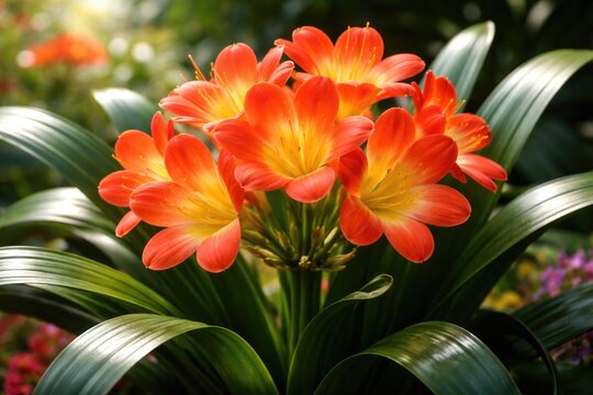 Clivia plant radiating natural charm and bright floral colors