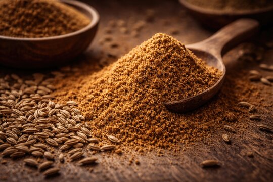 Cumin spice powder from finely ground seeds