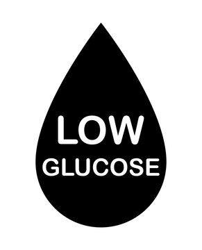 Vector illustration of a low blood sugar, or hypoglycemia icon on a white background.