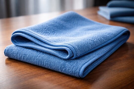 Blue microfiber cleaning cloth for meticulous dusting