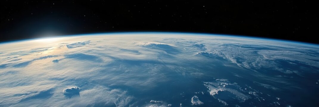 View of planet Earth from space with clear continents and clouds in high resolution