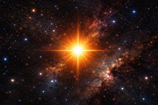 Antares star shining in a rich starfield environment