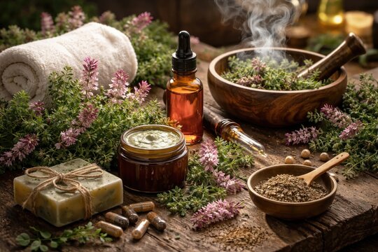 Natural treatment with Fumaria officinalis herb for skin ailments and blood purification