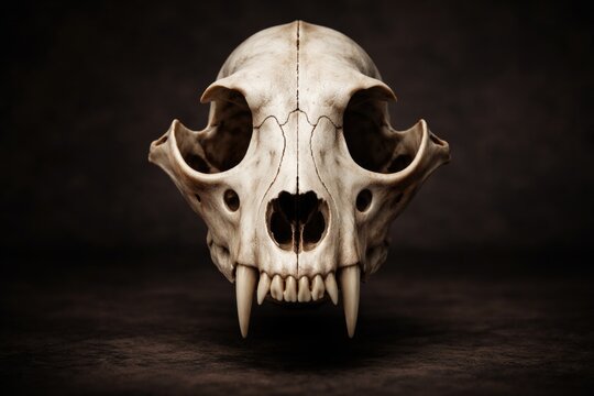 dog skull frontal image showing absence of the lower jaw