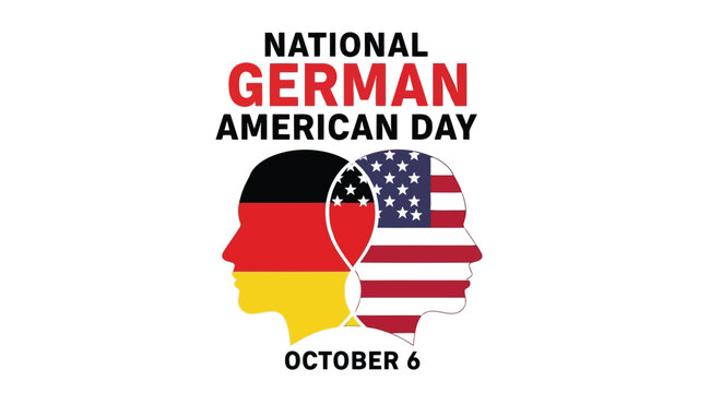 National german american day october 6 celebration graphic with flag silhouettes