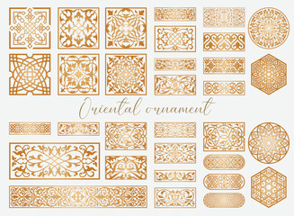 Naklejka premium Oriental vector patterns set. Arabic decorative panels
