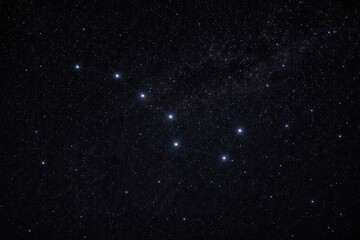 Fototapeta premium Black night backdrop with sparkling stars and Great Bear visible