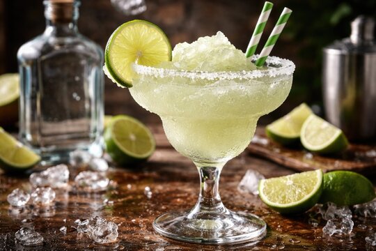 Icy lime margarita made with premium silver tequila and tangy lime juice