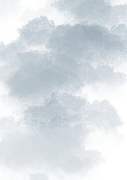 Soft Blue Watercolor Abstract Background, Cloudy Pastel Texture with Copy Space Artwork