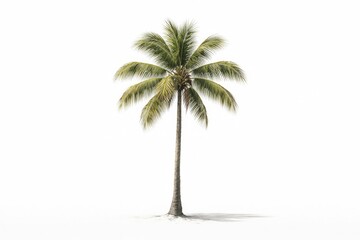 Obraz premium Drawing of a singular palm tree with stark white background for contrast