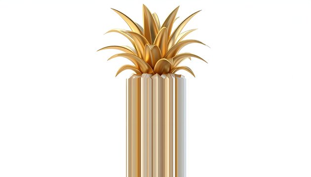 Golden pineapple column - A luxurious and elegant architectural element.