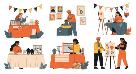 People Working Creative Art Studio.