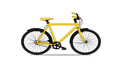 Naklejka premium Yellow bicycle with black wheels.