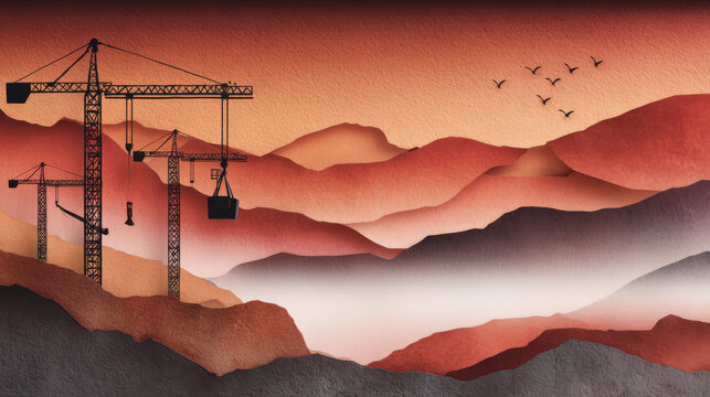 Cranes constructing a future with delayed renewable energy