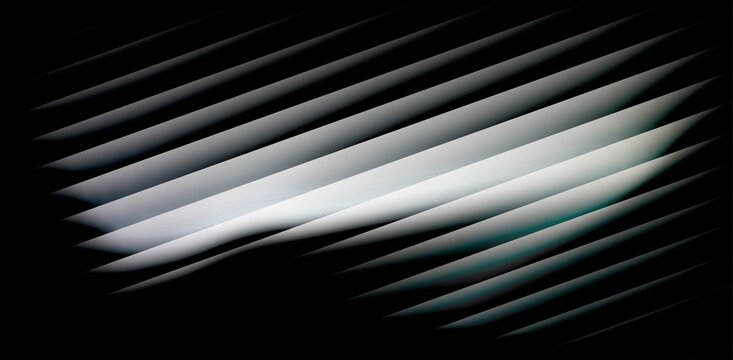 Abstract Diagonal Light Streaks With Gradient White to Dark Transition, Geometric Parallel Lines, Optical Illusion Depth, and Futuristic Modern Background
