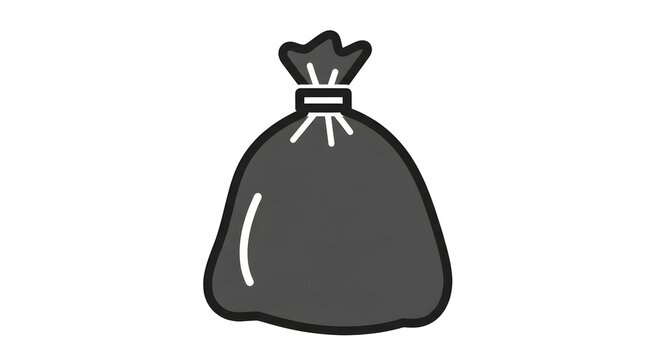 Gray Trash Bag Illustration