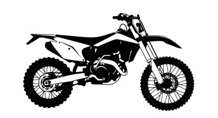 Naklejka premium Black and white motorbike.