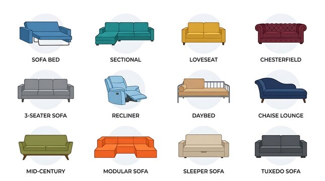 Variety of Modern Sofa Styles.